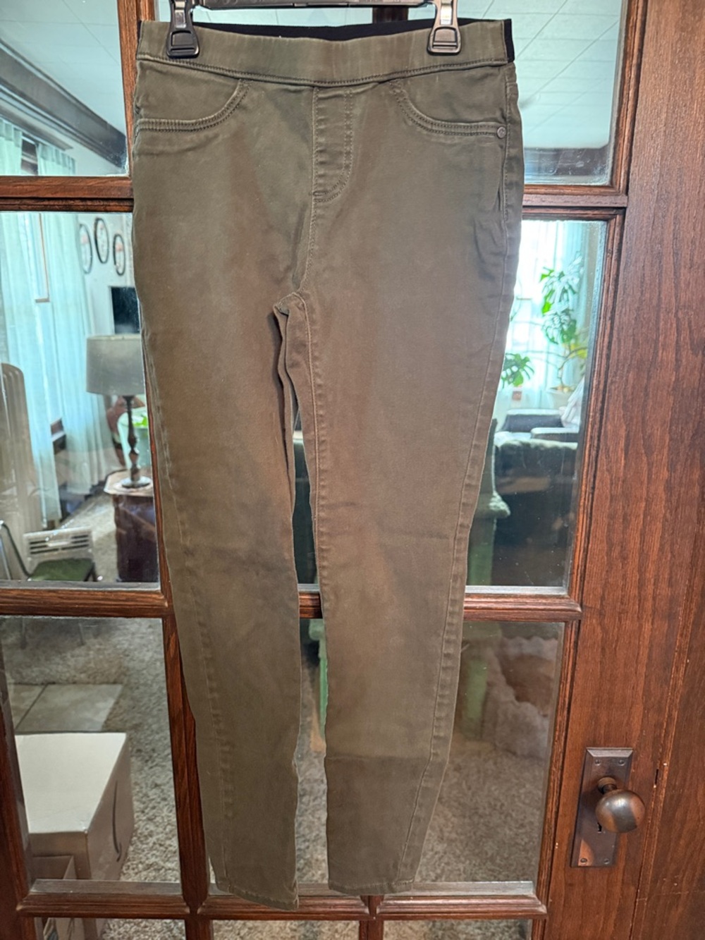 Simply Vera Vera Wang‎ Women Olive Green Pull On Skinny Leggings Pants Size 2